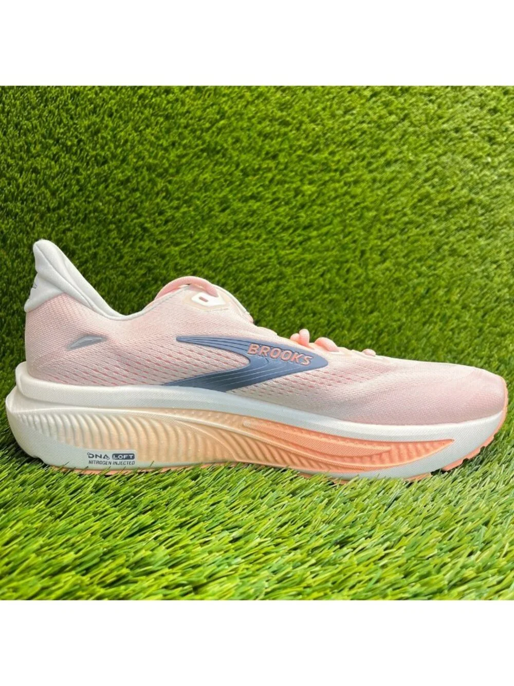 Brooks Ghost 18 Womens Size 11.5 Pink Orange Athletic Running Shoes Sneakers